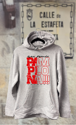Sudadera texto vertical PAMPLONA