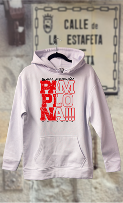 Sudadera texto vertical PAMPLONA