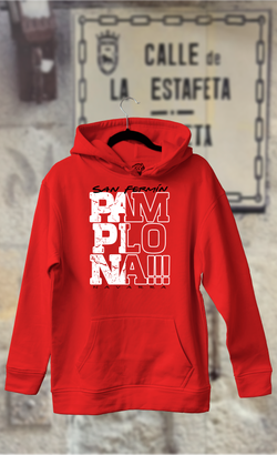 Sudadera texto vertical PAMPLONA