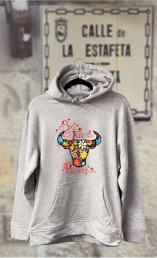 Sudadera toro cabeza toro de flores