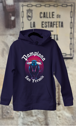 Sudadera toro con sombras rosas y azules