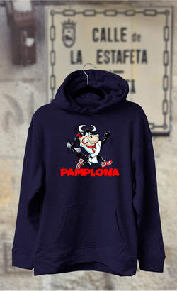 Sudadera toro corriendo con periódico en la mano