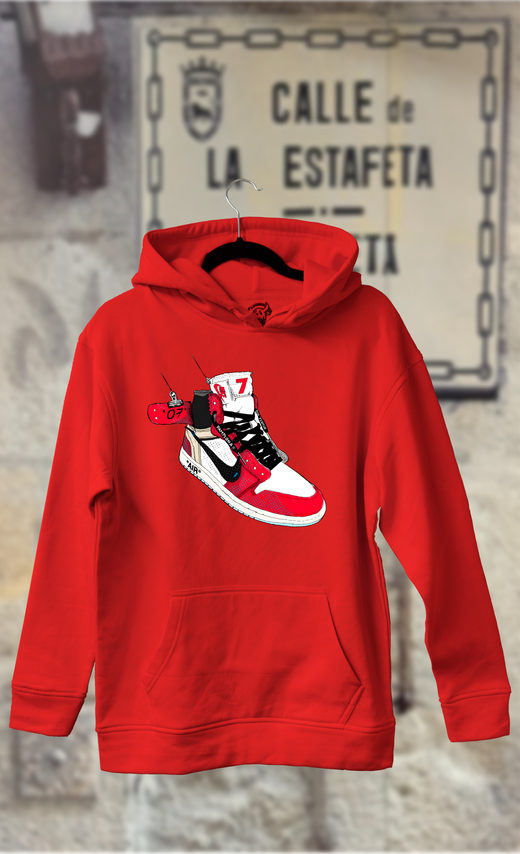 Sudadera zapatilla Nike customizada con Pamplona