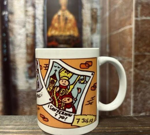 Taza el encierrico diseño Pamplona colorido