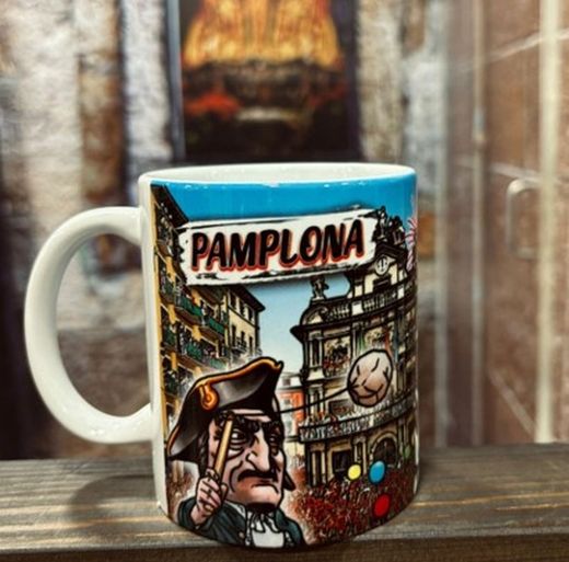 Taza Pamplona azul