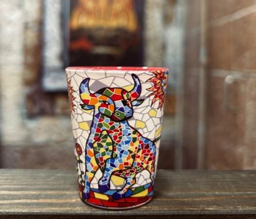 Vaso de Txupito toro mosaico