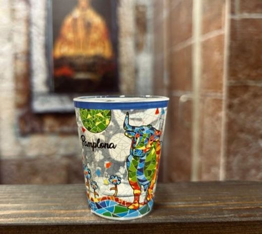 Vaso de Txupito toro mosaico